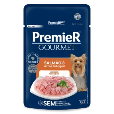 Ração Úmida Premier Gourmet Para Cães Sabor Salmão e Arroz Integral 85 g