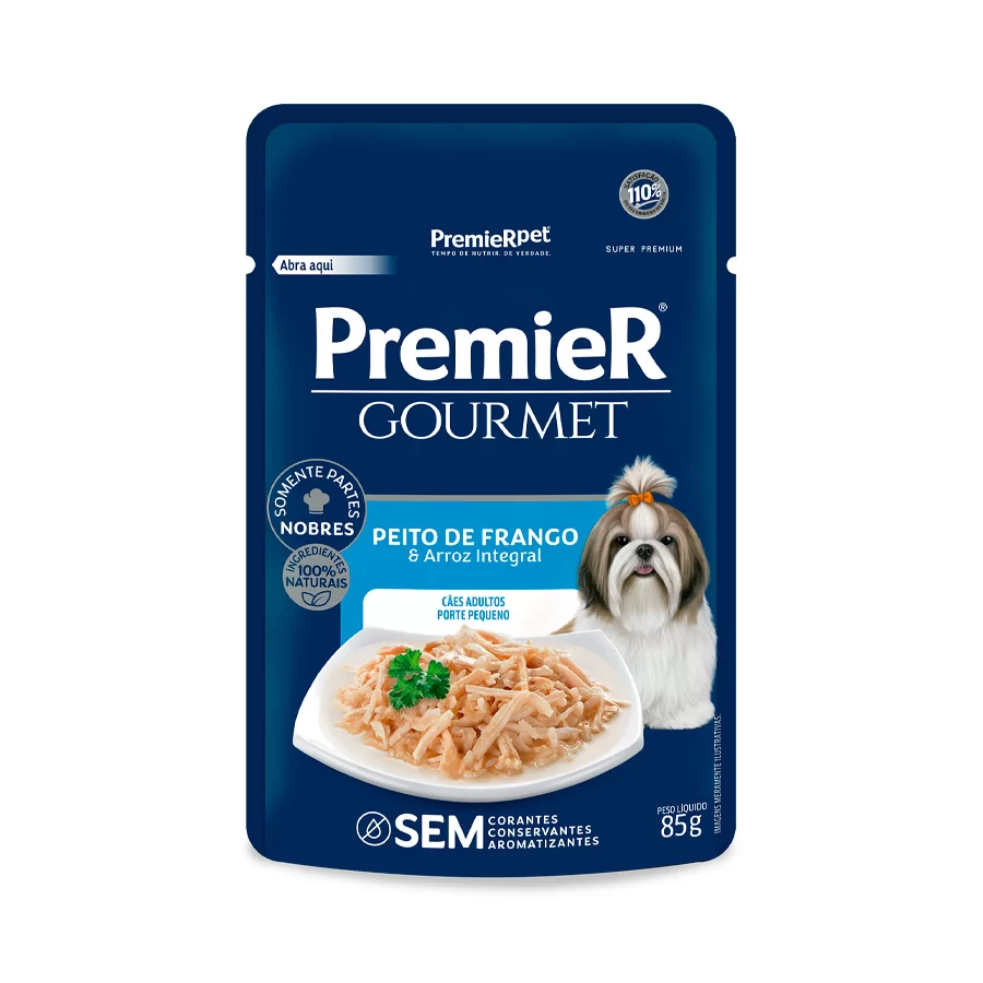 Ração Úmida Premier Gourmet Cães Adultos Porte Médio/ GR Frango 85g