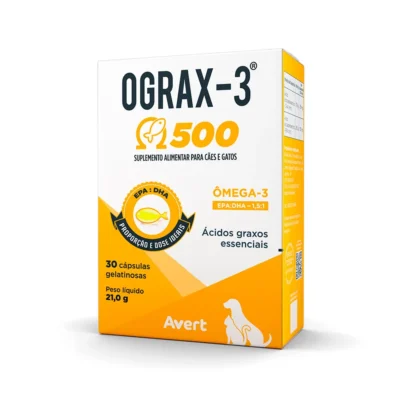 Suplemento Avert Ograx-3 500 para Cães e Gatos
